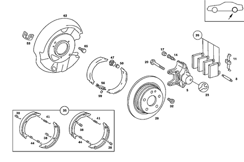 Rear Wheel Brake for 1990 Mercedes-Benz 190E #0