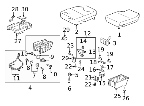 Rear Seat Components for 2008 Honda Odyssey #2