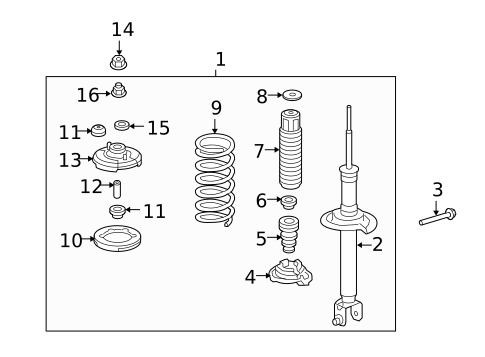 Struts & Components for 2008 Honda Accord #1
