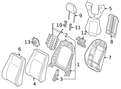 Front Seat Components for 2022 Audi A6 Quattro #6