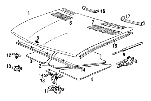 Hood & Components for 1987 BMW 528e #0