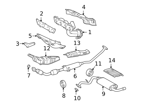 Exhaust Components for 2003 Toyota Matrix #1