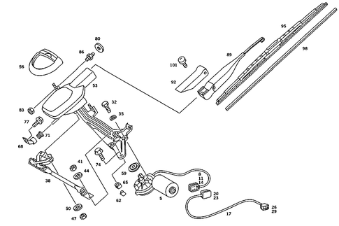 Pane Wiper for 1986 Mercedes-Benz 190D #1