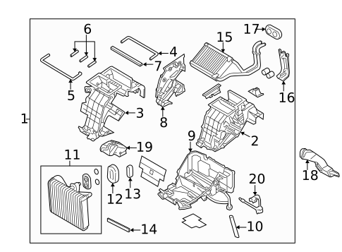 Evaporator & Heater Components for 2018 Genesis G80 #0
