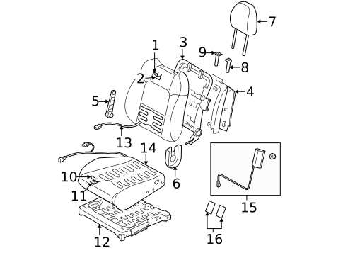 Front Seat Components for 2005 Subaru Outback #0