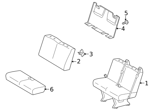 Rear Seat Components for 2004 Dodge Sprinter 3500 #1