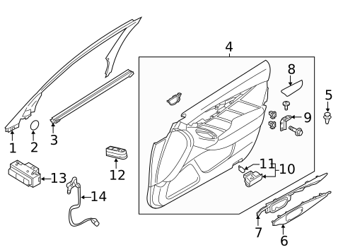 Interior Trim - Front Door for 2022 INFINITI Q50 #0