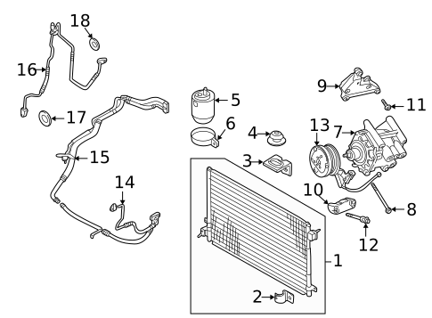 Condenser, Compressor & Lines for 2005 Jaguar S-Type #0