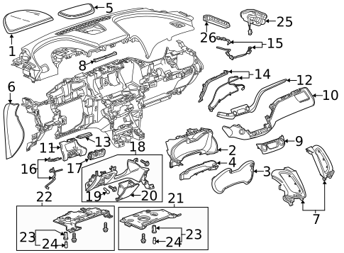 Instrument Panel Components for 2015 Chevrolet Impala #0