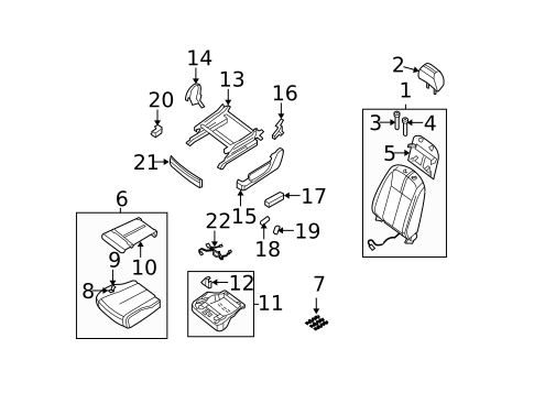 Front Seat Components for 2010 Nissan Altima #7