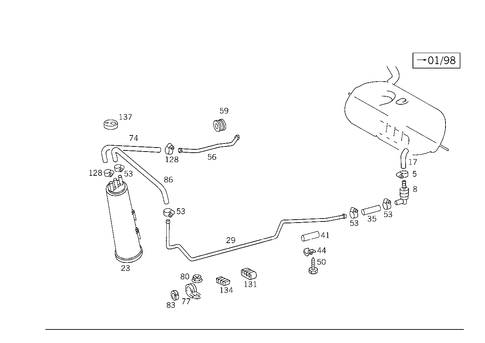 Closed Fuel-Evaporation-Control System for 1993 Mercedes-Benz 600SL #3