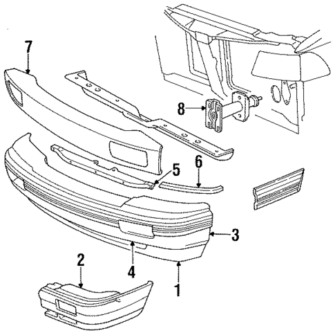 Bumper & Components - Front for 1990 Dodge Spirit #0