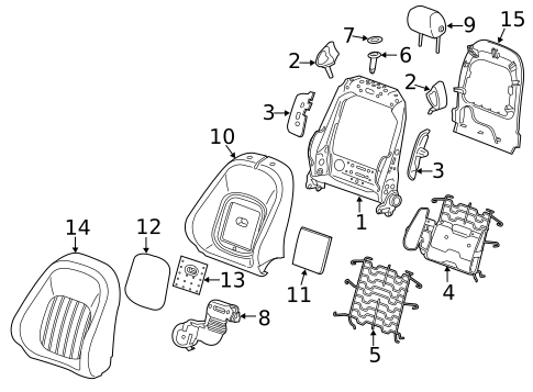 Front Seat Components for 2020 Jaguar XE #3