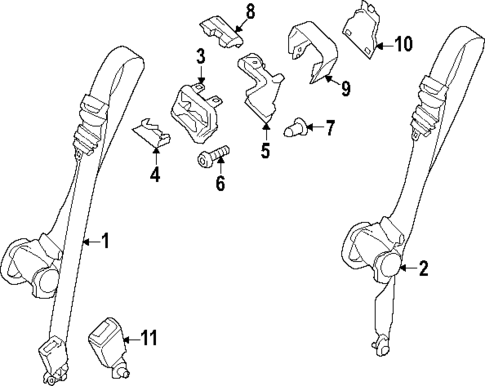 Third Row Seat Belts for 2024 Ford Transit-350 #1