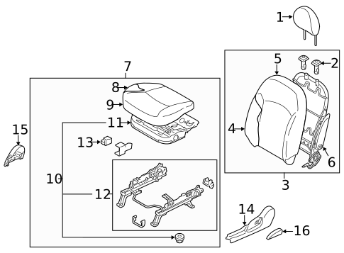 Driver Seat Components for 2018 Mitsubishi Mirage #1