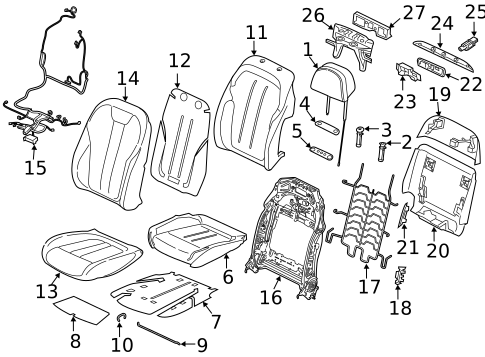 Passenger Seat Components for 2019 BMW X5 #1
