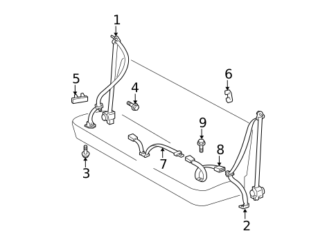Rear Seat Belts for 2007 Toyota Yaris #3