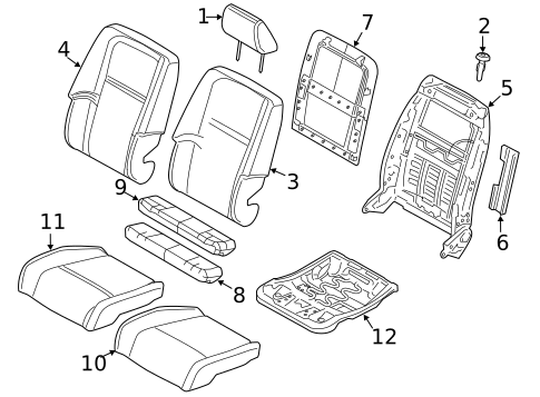 Passenger Seat Components for 2018 Dodge Journey #1