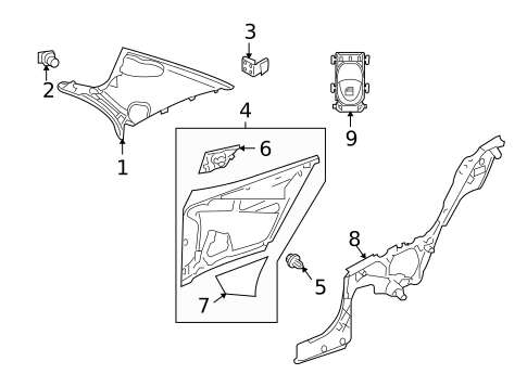 Interior Trim - Quarter Panels for 2013 Mercedes-Benz E350 #2