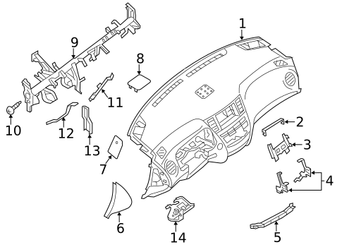 Instrument Panel for 2013 INFINITI JX35 #0