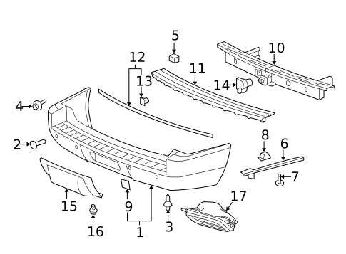 Bumper & Components - Rear for 2007 Chevrolet Suburban 1500 #1