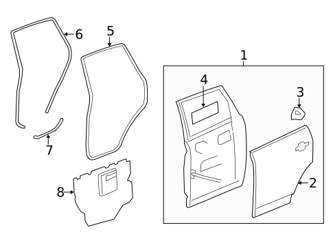Door & Components for 2014 Chevrolet Captiva Sport #0