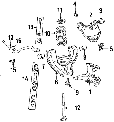 Stabilizer Bar & Components for 1994 Chevrolet K1500 Pickup #1