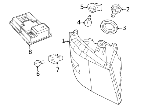 Headlamp Components for 2010 Volkswagen Routan #1
