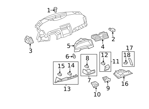 Cluster & Switches for 2011 Toyota Camry #2