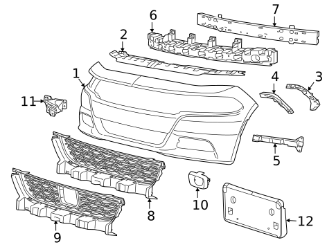 Bumper & Components - Front for 2022 Dodge Charger #0