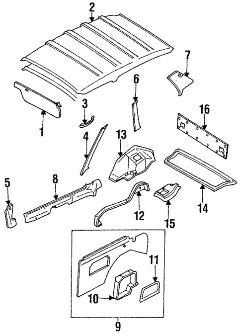 Roof Trim for 1991 Subaru Justy #0