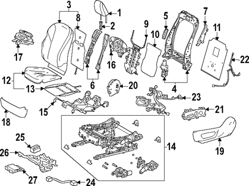 Driver Seat Components for 2023 Lexus RX500h #1