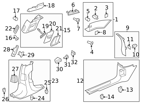 Interior Trim - Pillars for 2012 Porsche Panamera #0