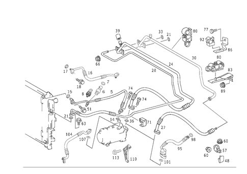 Refrigerant Line Arrangement for 2000 Mercedes-Benz ML320 #1