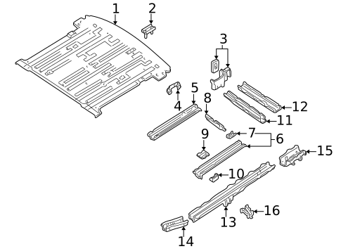 Rear Floor & Rails for 2000 Nissan Quest #0
