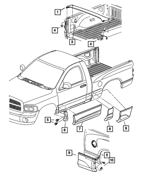 Moldings and Ornamentation for 2004 Dodge Ram 3500 #3