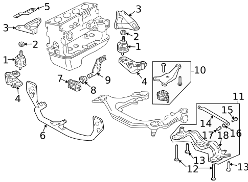 Engine & Trans Mounting for 2004 Audi A4 Quattro #0