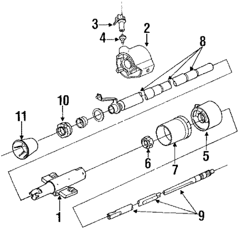 Steering Column Assembly for 1991 Pontiac Trans Sport #1