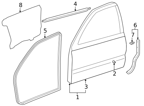 Door & Components for 1997 Toyota 4Runner #1