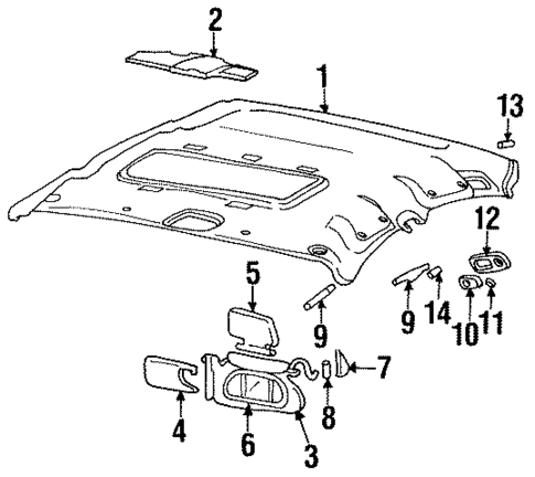 Interior Trim - Roof for 2002 Oldsmobile Aurora #0