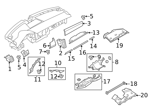 Instrument Panel Components for 2016 Porsche Panamera #1