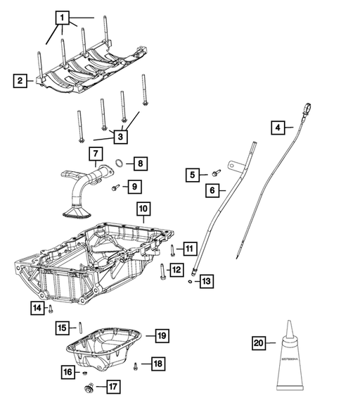 Engine Oiling, Oil Pan and Indicator (Dipstick) for 2018 Jeep Wrangler #0