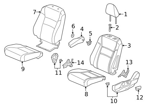 Driver Seat Components for 2021 Honda Passport #1