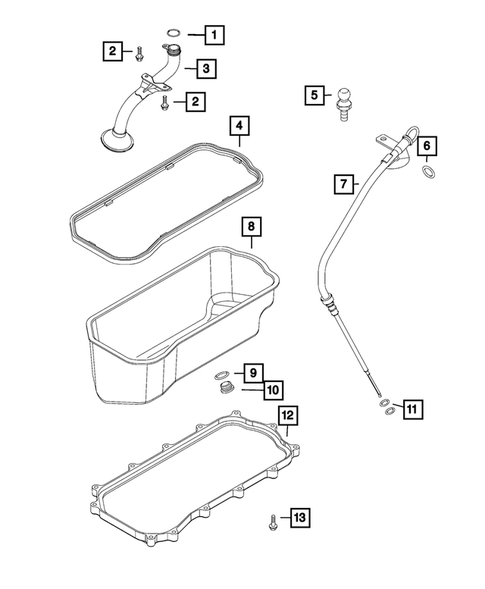 Engine Oiling, Oil Pan and Indicator (Dipstick) for 2015 Ram ProMaster 2500 #1