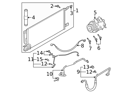 Condenser, Compressor & Lines for 2020 Buick Enclave #11