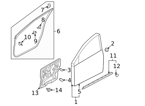 Door & Components for 2012 Nissan Rogue #1