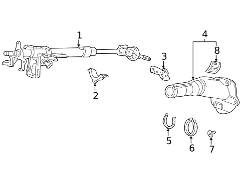 Steering Column Assembly for 1998 Honda Accord #1