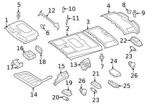 Interior Trim - Roof for 2013 Mercedes-Benz Sprinter 2500 #1