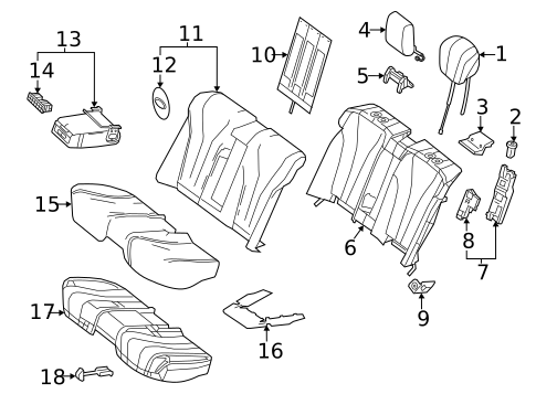 Rear Seat Components for 2019 Mercedes-Benz S450 #2