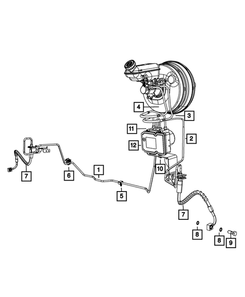 Hydraulic Control Unit, Brake Tubes and Hoses for 2019 Dodge Grand Caravan #0